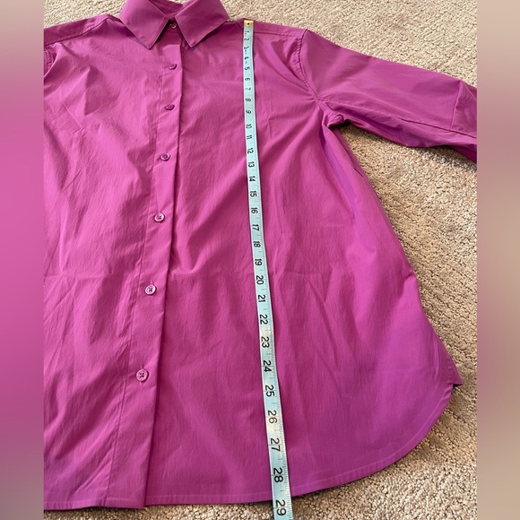 Athleta Oversized Poplin Button Down Blouse, Long Sleeve, Jazzy Purple, Size XS - Picture 10 of 15